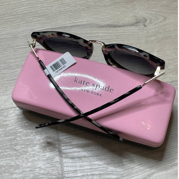 Kate Spade Joylyn 50MM Round Sunglasses Black Havana Dark Grey Gradient main image 5